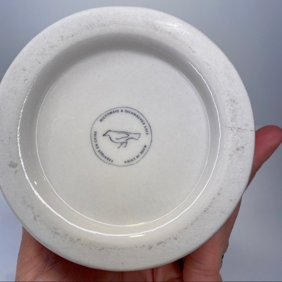 Anthropologie White Coffee Mug Monogrammed L in Black One Size - Picture 5 of 6